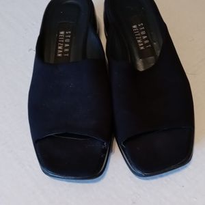 Stuart Weitzman Black Slip On Wedged